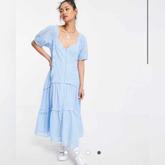 Neon Rose Dress with frill trim - Picture 4 of 9
